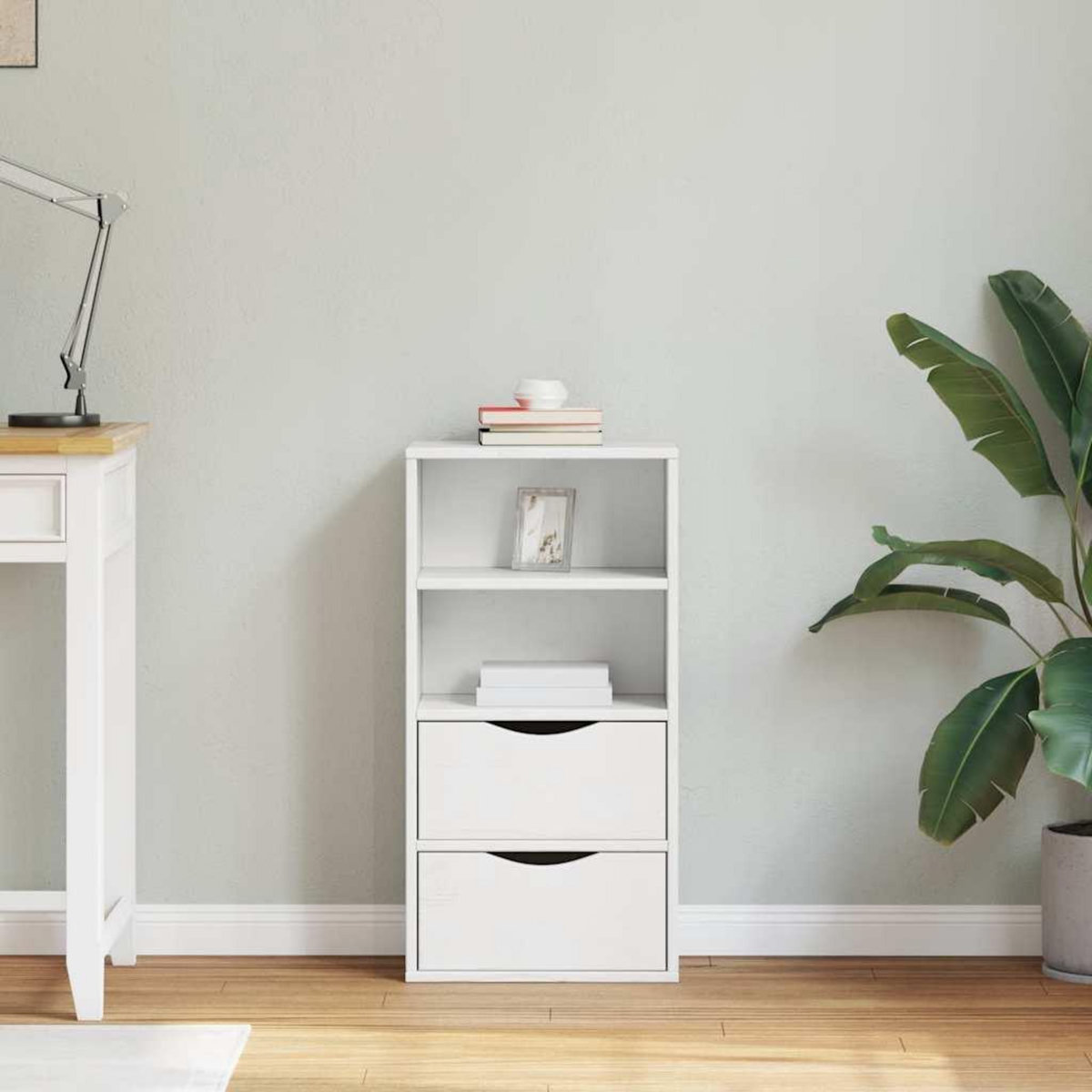 VIDAXL Armoire laterale tiroirs ODDA blanc 40x24x79 cm bois massif pin