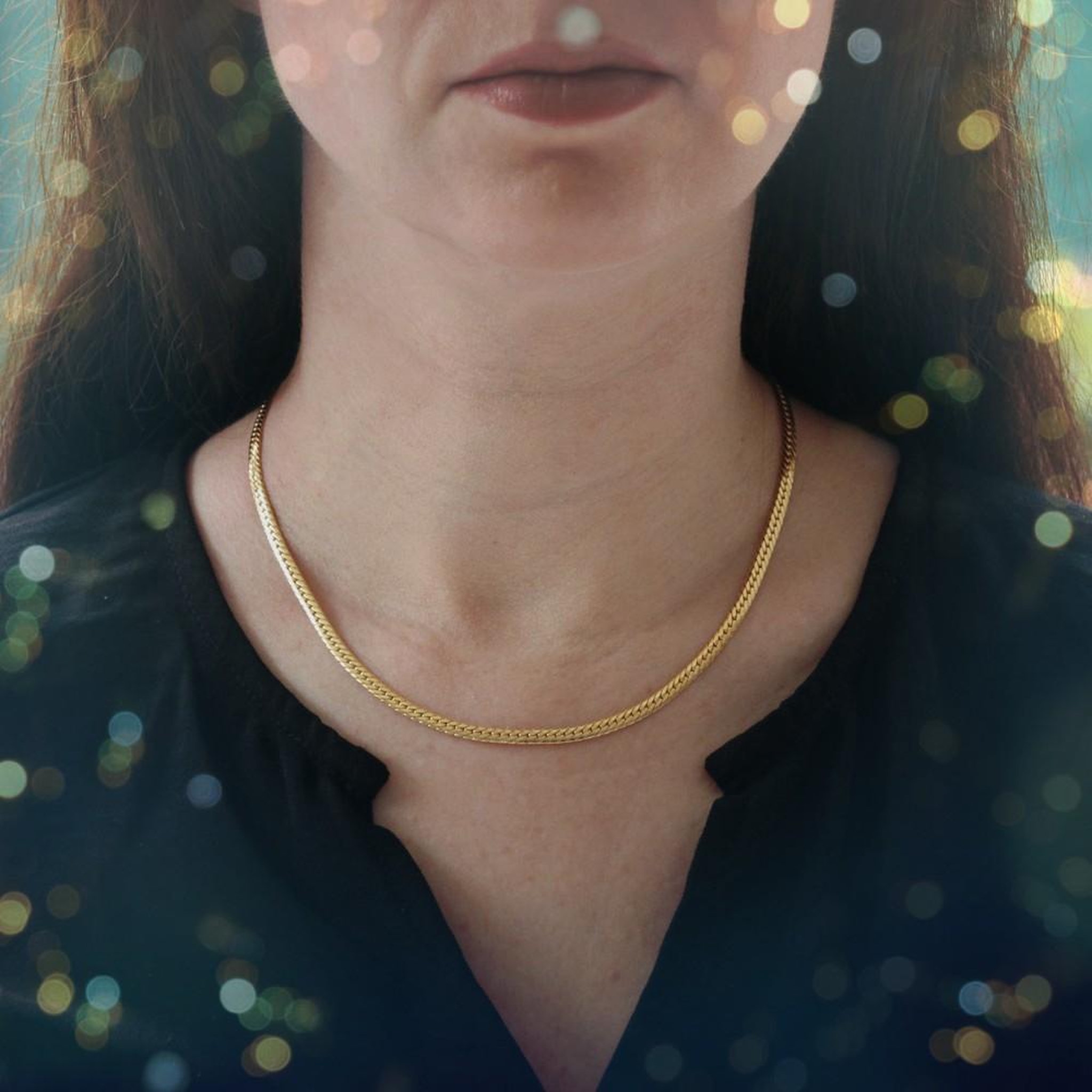 Voir la diapositive 2 : L'ATELIER D'AZUR Collier Femme Maille Anglaise - Or Jaune