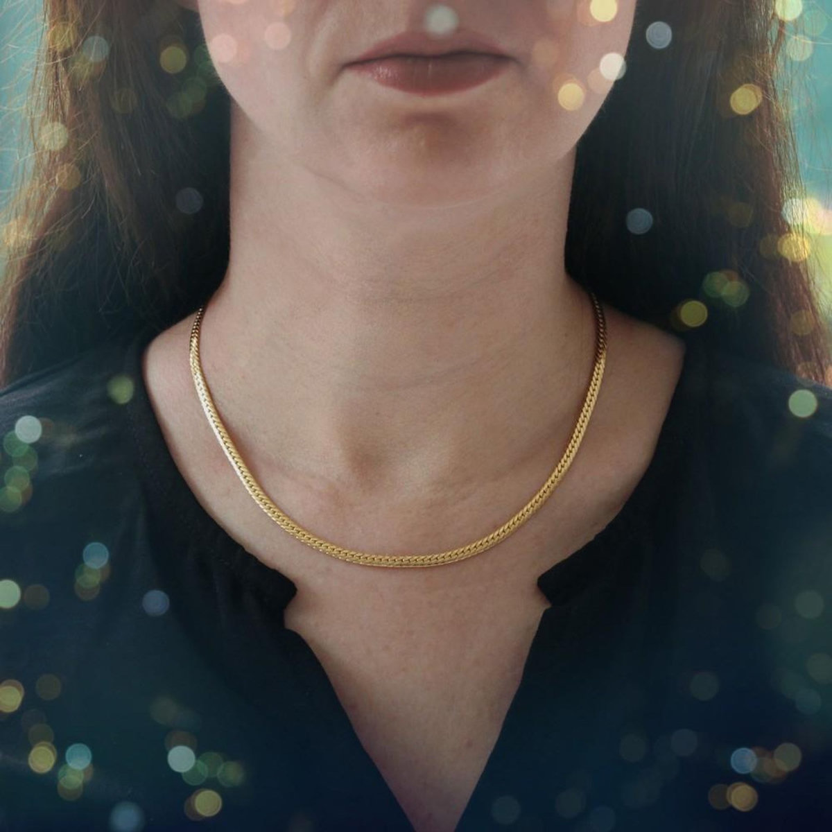 L'ATELIER D'AZUR Collier Femme Maille Anglaise - Or Jaune