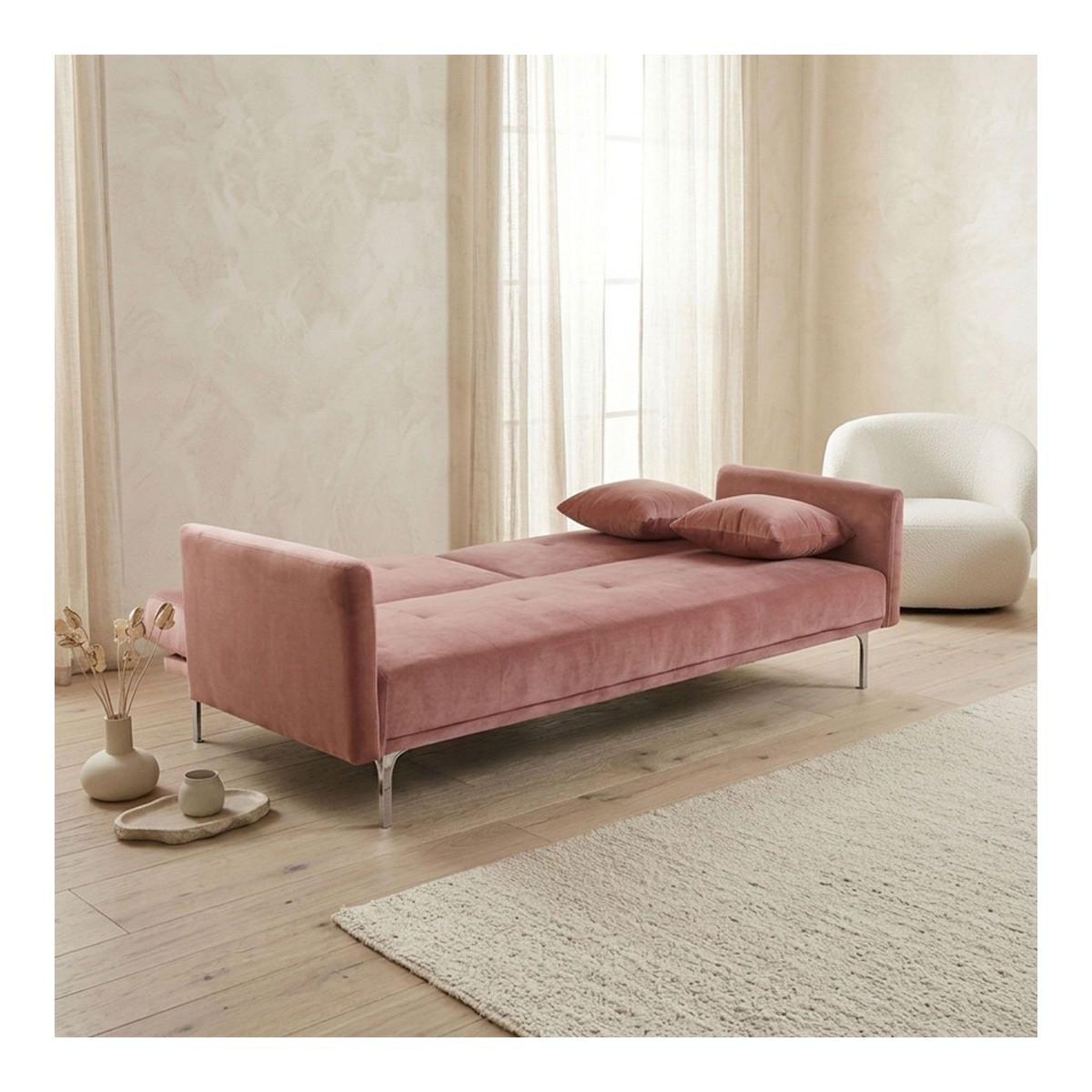 Voir la diapositive 5 : Paris Prix Canapé convertible 3 places  lacla  191cm rose