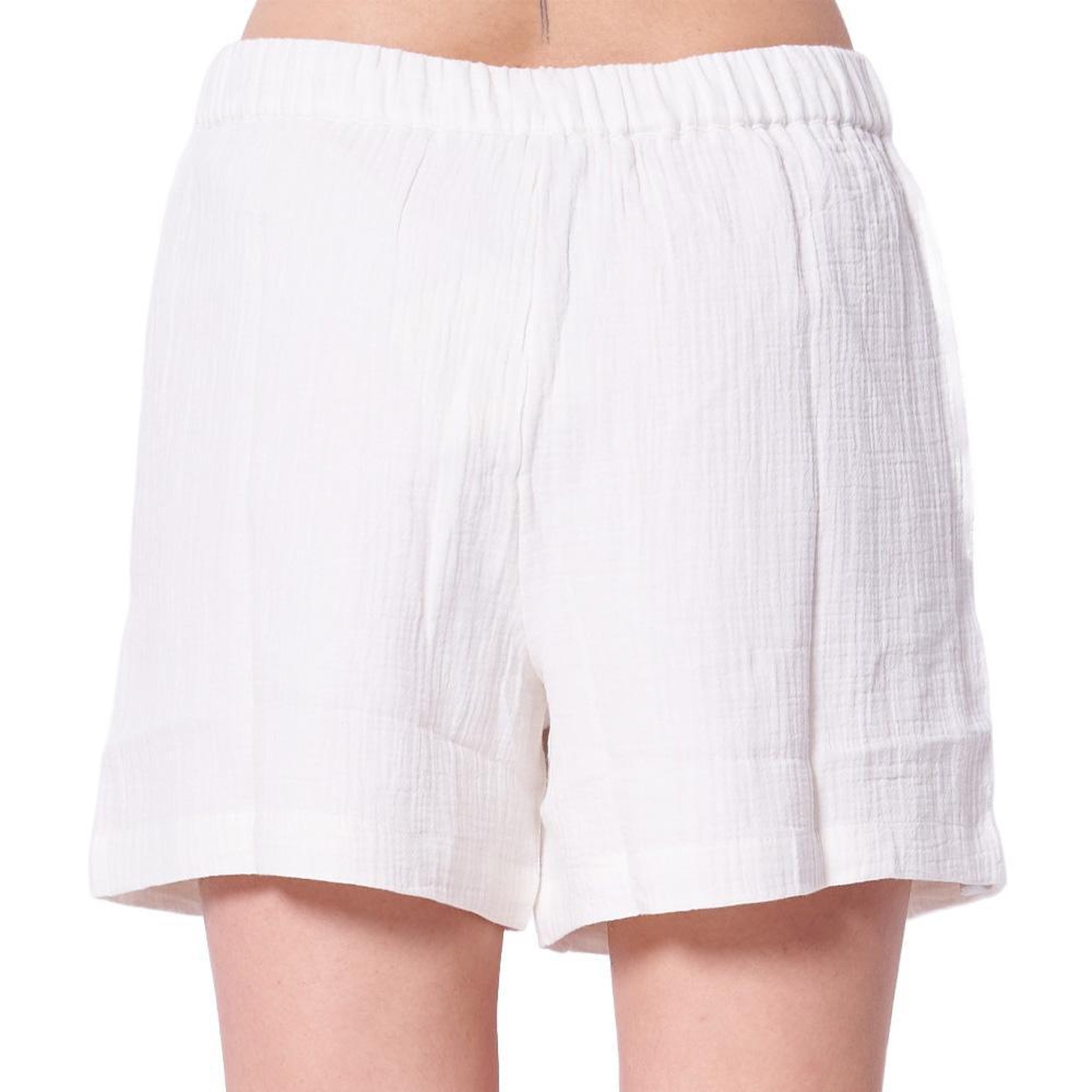 Voir la diapositive 2 : CALVIN KLEIN JEANS Short Beige Femme Calvin Klein Jeans Gauze