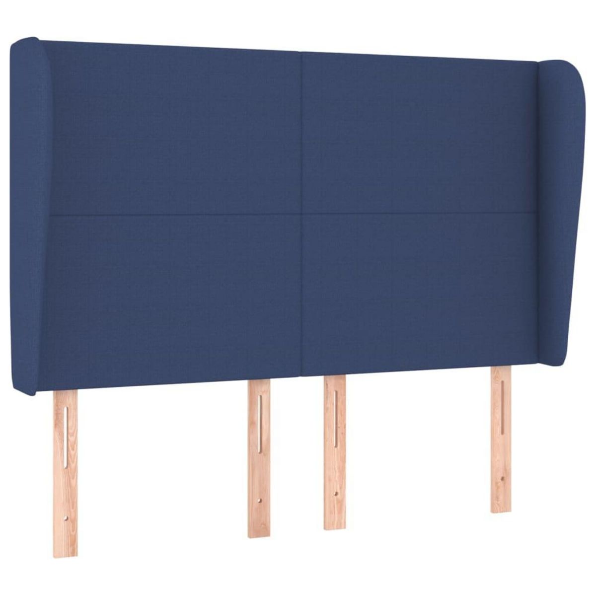 VIDAXL Tete de lit avec oreilles Bleu 147x23x118/128 cm Tissu