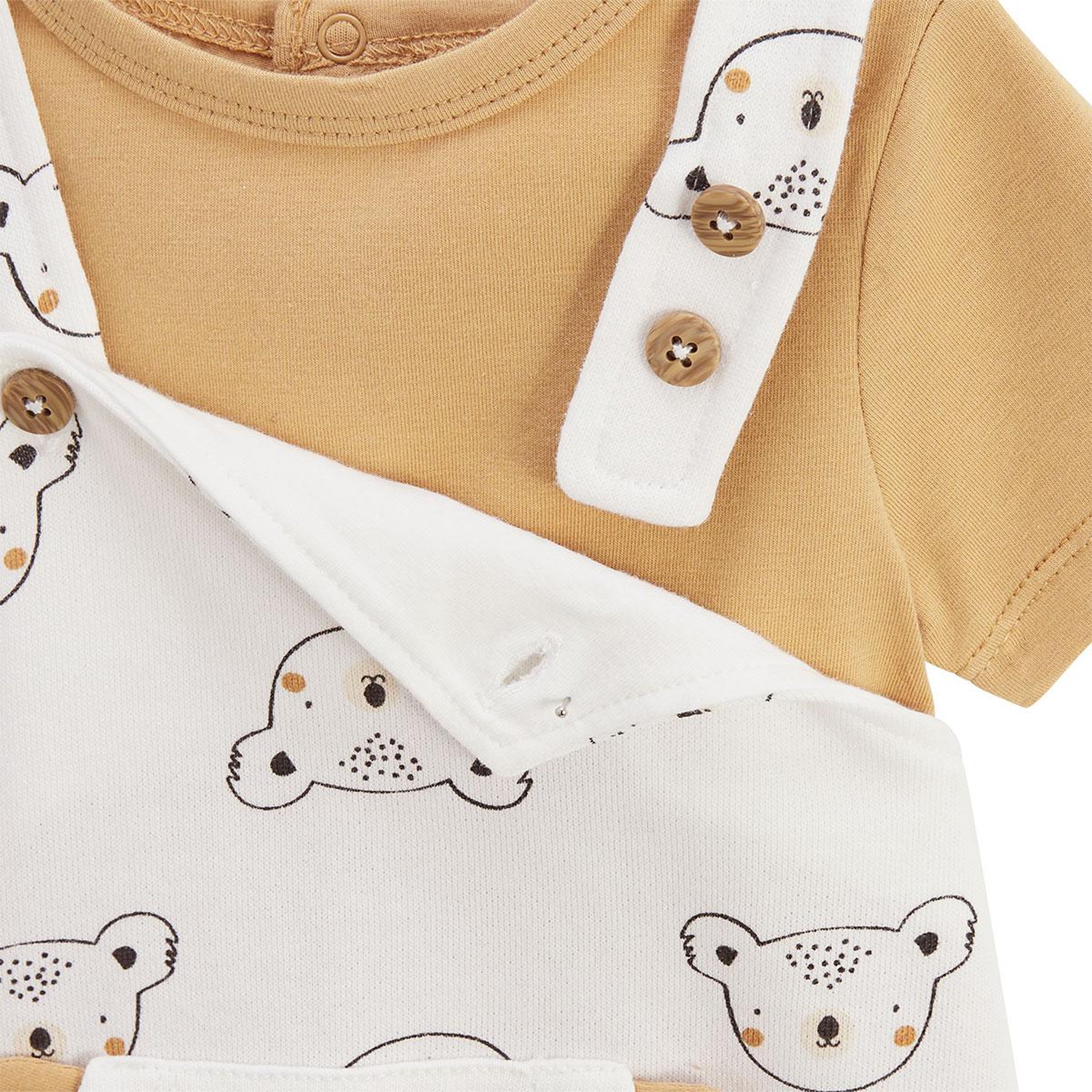 Voir la diapositive 3 : Petit Béguin Ensemble salopette bébé et t-shirt mini rêve