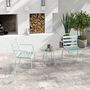 Voir la diapositive 2 : OUTSUNNY Salon de jardin bistro - table basse ronde Ø 60 cm 2 chaises empilables - acier thermolaqué vert de gris