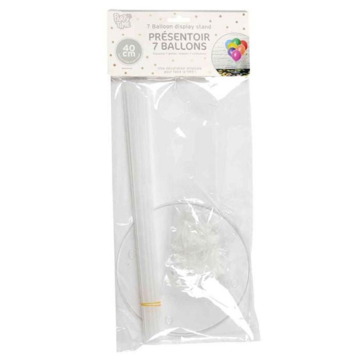 Paris Prix Présentoir 7 Ballons  Fête  40cm Transparent