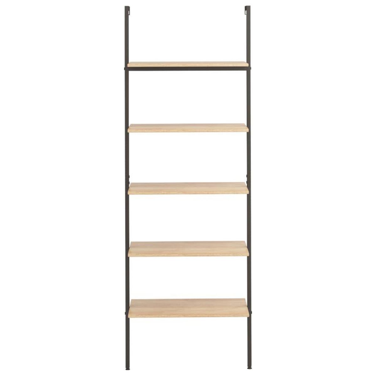 VIDAXL Etagere inclinee a 5 niveaux Marron clair et noir 64x35x185cm