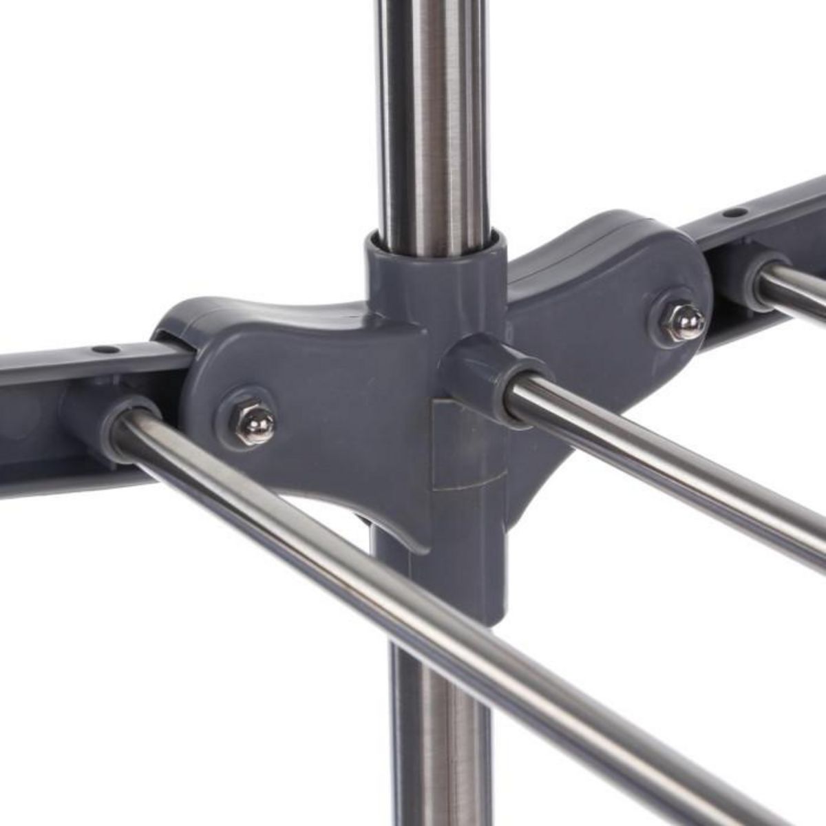 FIVE Etendoir 3 niveaux 6 roulettes avec porte cintres - Gris