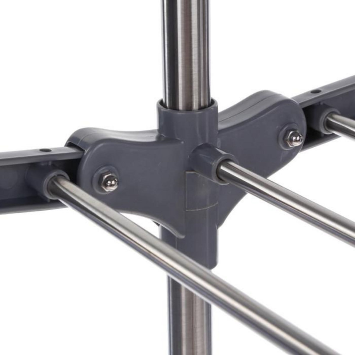 FIVE Etendoir 3 niveaux 6 roulettes avec porte cintres - Gris