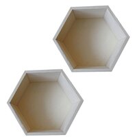 Coffret pyrogravure + 3 étagères hexagones bois 24-30 cm