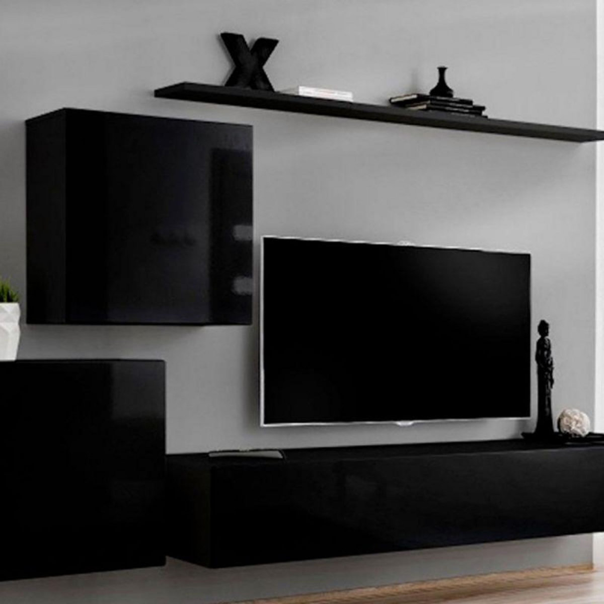 Paris Prix Meuble TV Mural Design  Switch V  250cm Noir