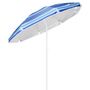Voir la diapositive 1 : HI HI Parasol de plage 200 cm Bleu a rayures