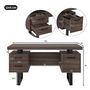 Voir la diapositive 3 : MERAX Bureau 135 cm coloris marron mdf et métal