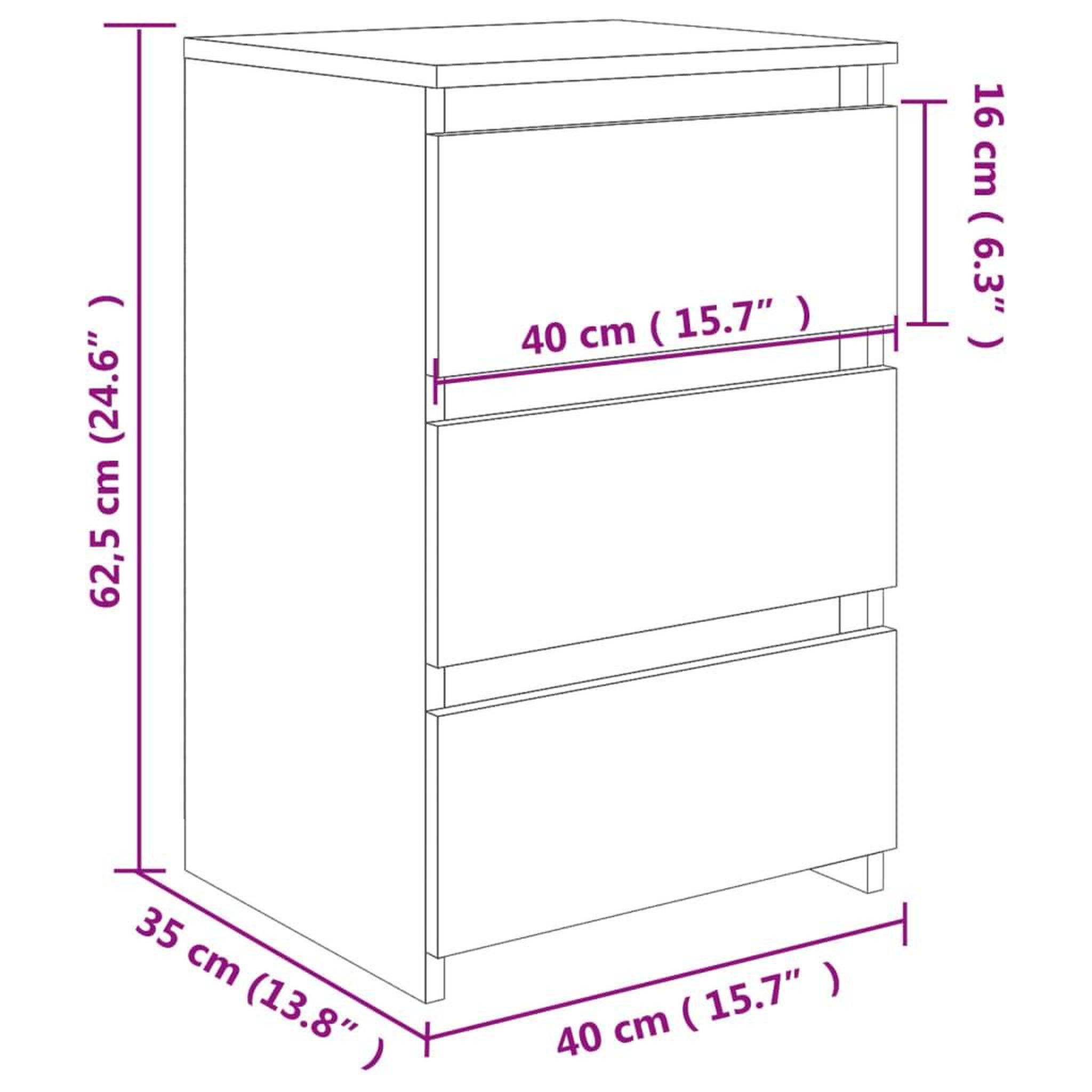 Voir la diapositive 6 : VIDAXL Tables de chevet 2 pcs Gris beton 40x35x62,5 cm Agglomere