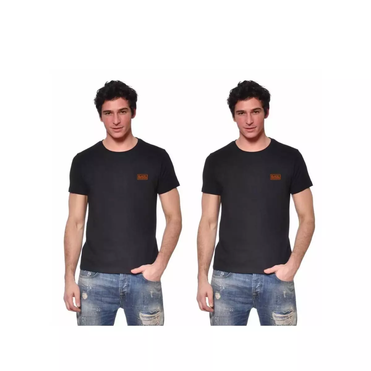 Black & decker Lot de 2 t-shirts homme manches courtes en coton 140gr/m²