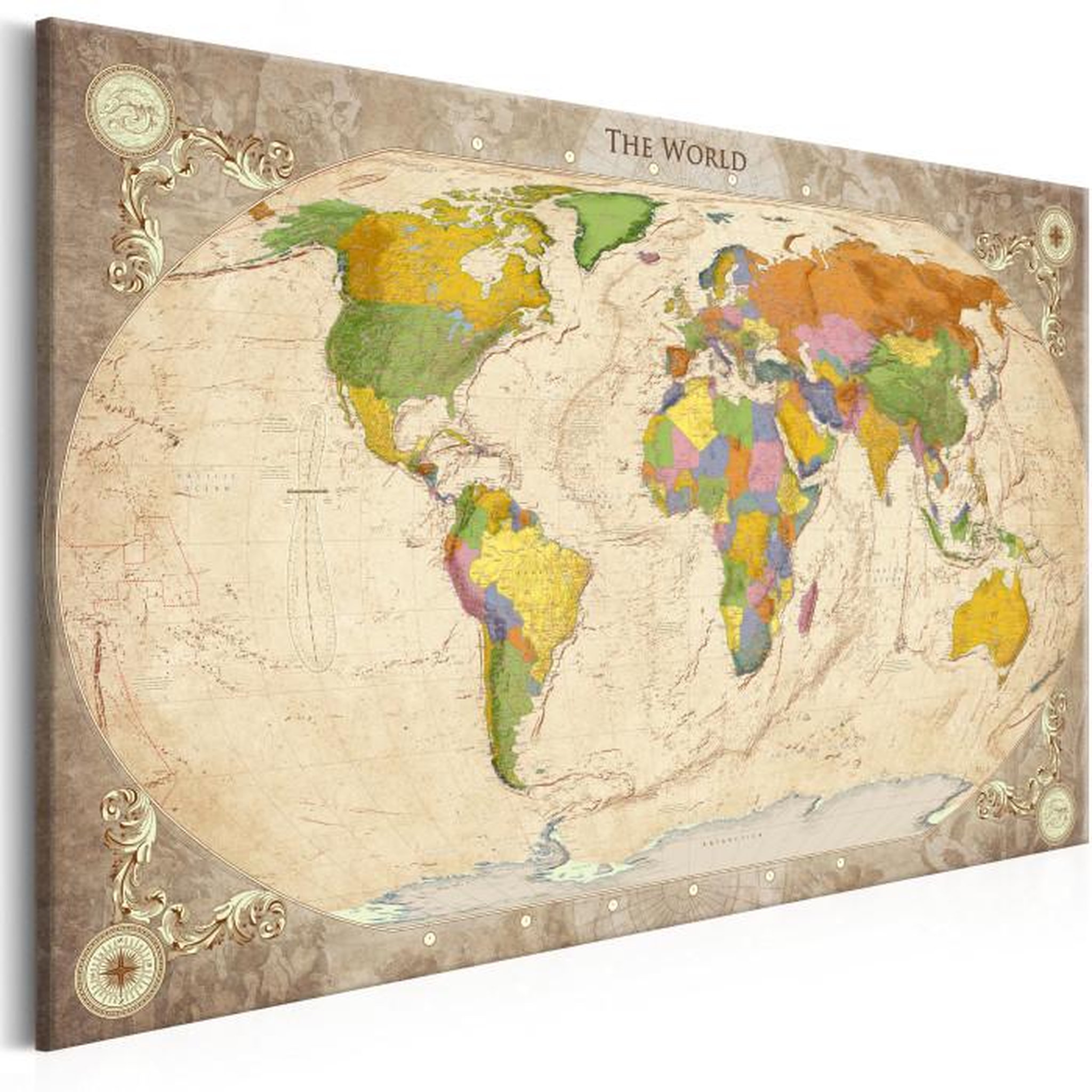 Paris Prix Tableau Imprimé  Map & Ornaments. Coloris disponibles : Multicolore