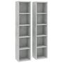 Voir la diapositive 2 : VIDAXL Armoires a CD 2 pcs Gris beton 21x16x93,5 cm Bois d'ingenierie