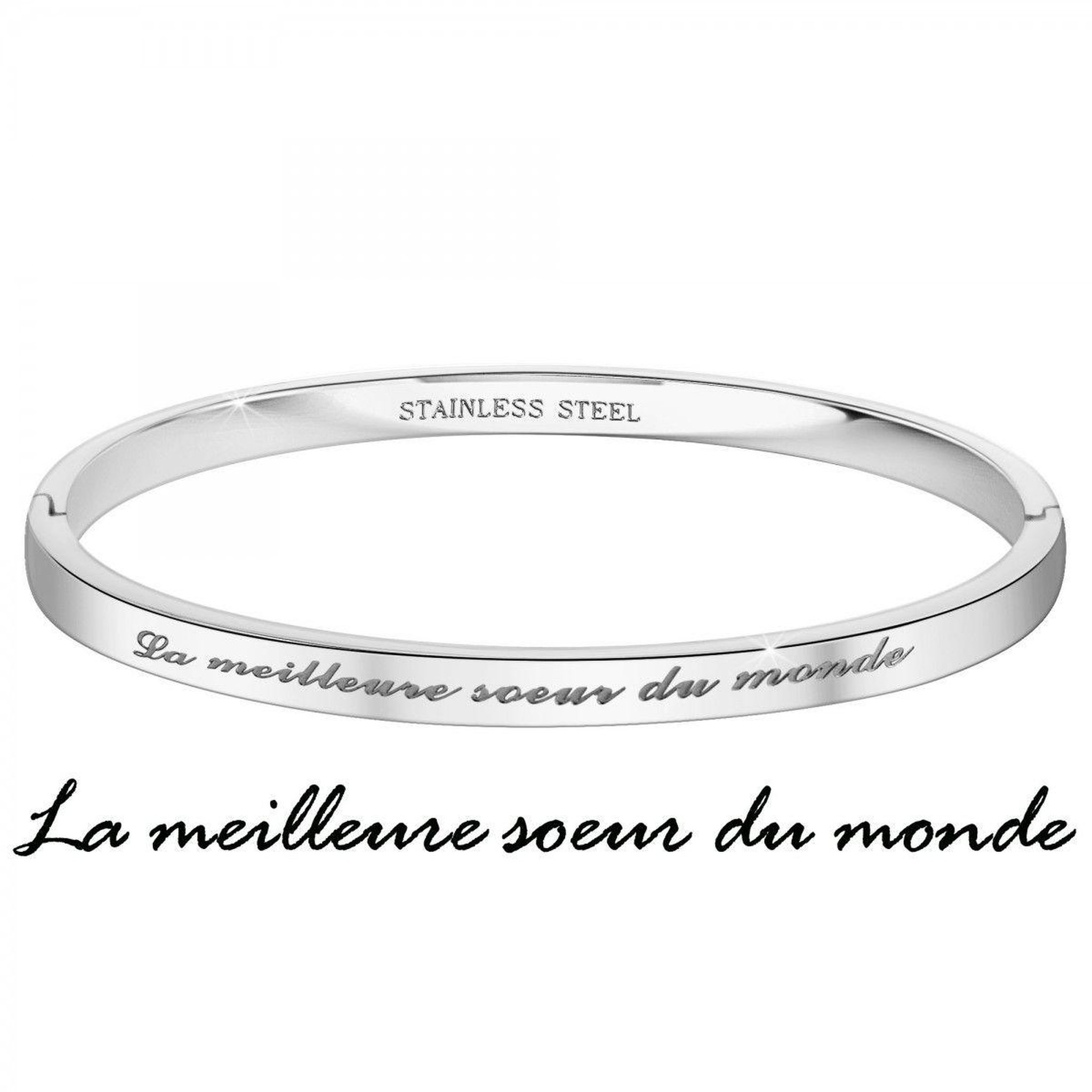 Voir la diapositive 3 : SC CRYSTAL La meilleure soeur du monde - Bracelet SC Crystal en Acier Rhodié argenté