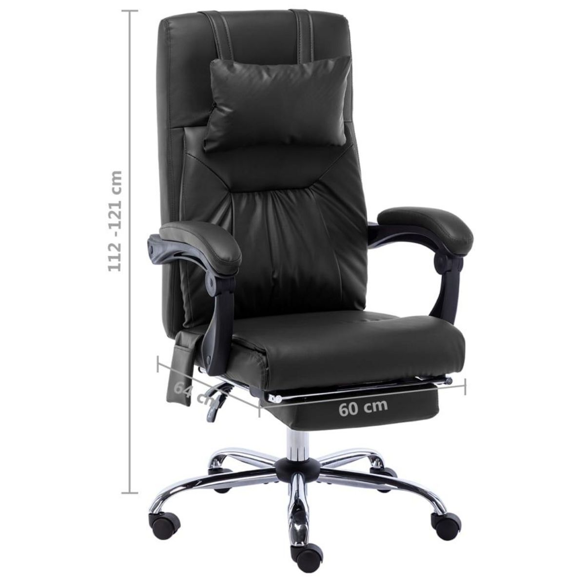VIDAXL Chaise de bureau de massage Noir Similicuir