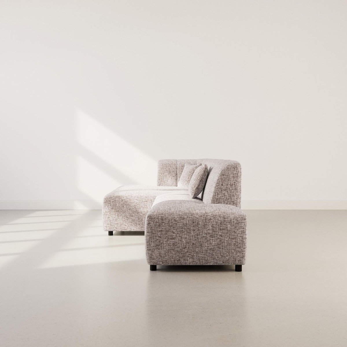 LISA DESIGN Curtis - canapé d'angle gauche 4 places sans accoudoir en tissu texturé