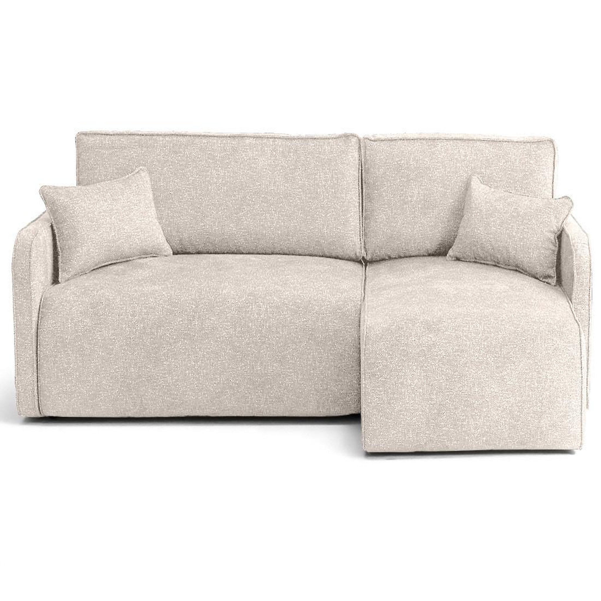 Voir la diapositive 1 : LISA DESIGN Apolline - canapé d'angle réversible 4 places convertible avec coffres en tissu moucheté