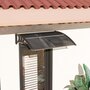 Voir la diapositive 2 : OUTSUNNY Auvent marquise de porte design voûté arrondi dim. 100L x 75l x 23H cm alu polycarbonate fumé plastique noir