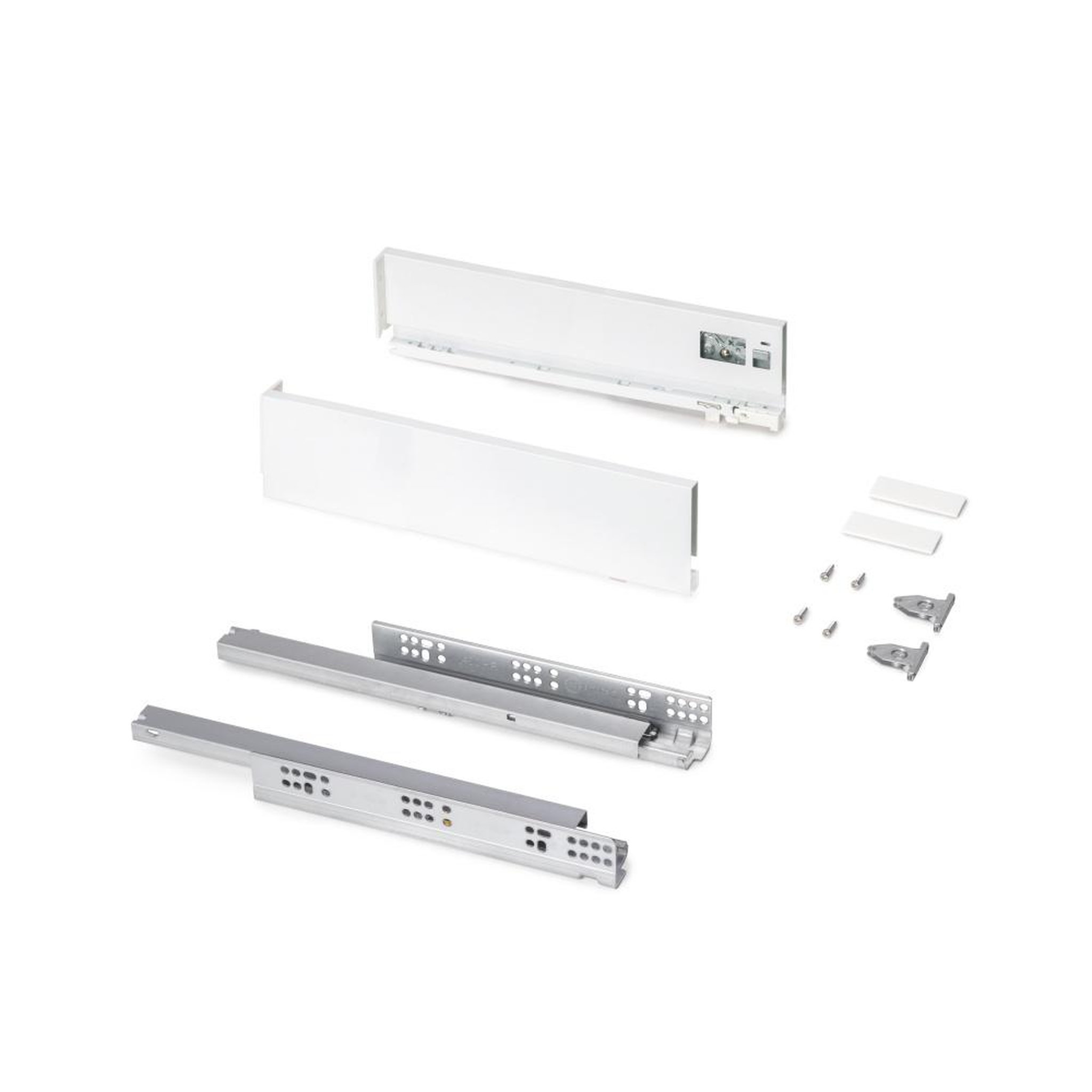 EMUCA SRL Tiroir extérieur Protone 30kg  -  coulisses à sortie totale et fermeture amortie -  hauteur 93mm -  profondeur 400mm -  Acier -  Peint en blanc