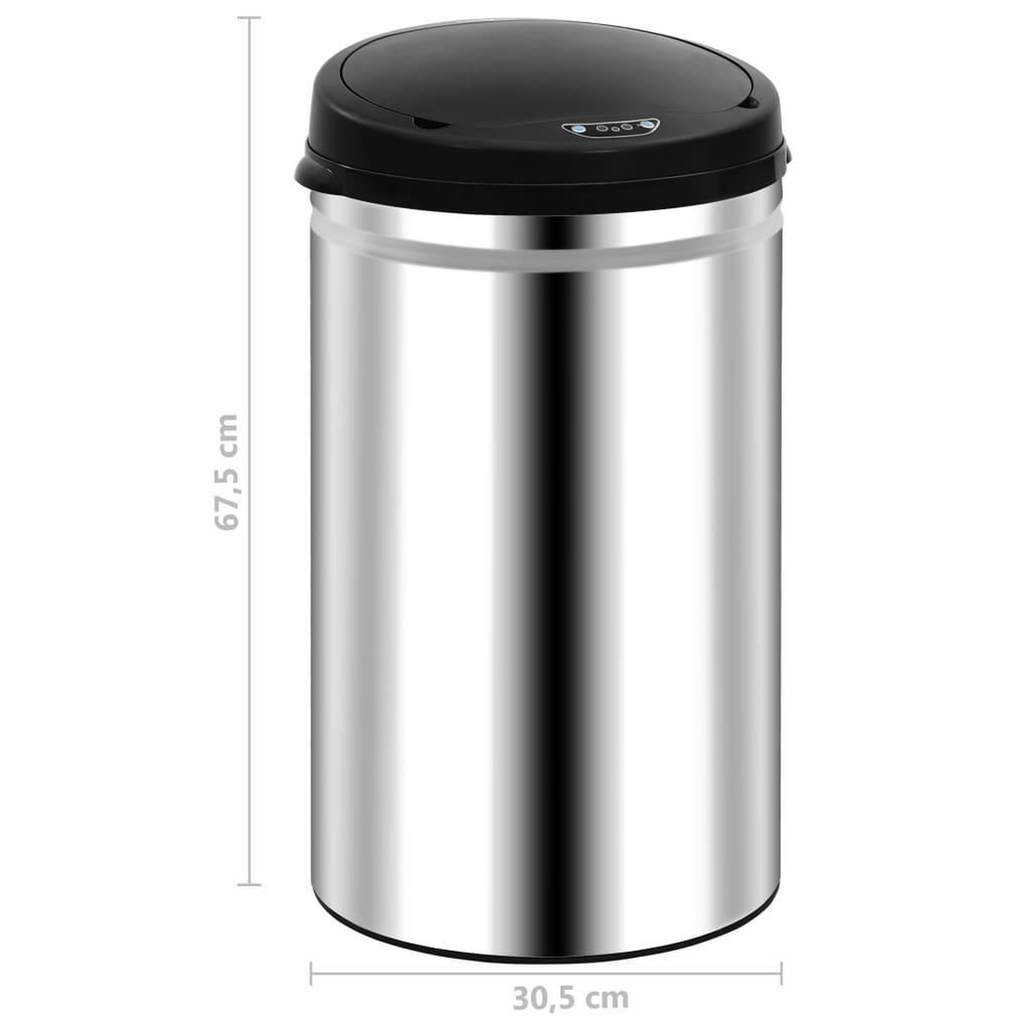 Voir la diapositive 6 : VIDAXL Poubelle a capteur automatique 40 L Acier inoxydable