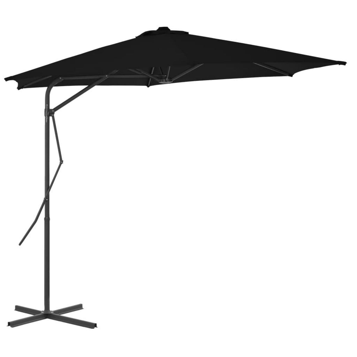 VIDAXL Parasol de jardin avec mat en acier noir 300x230 cm