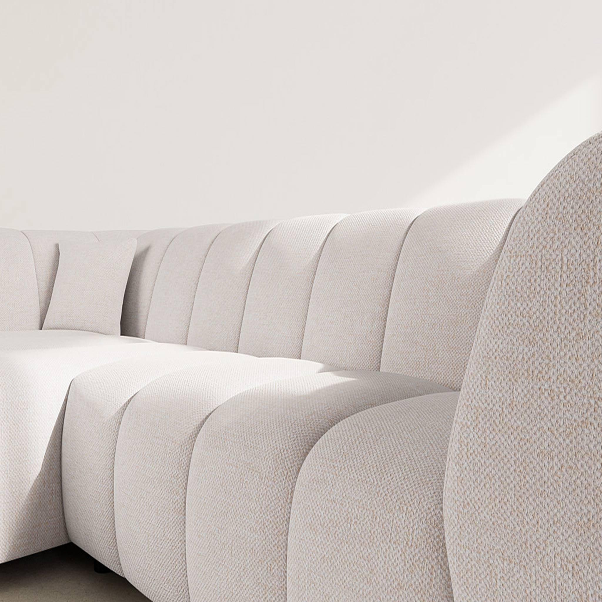 Voir la diapositive 4 : LISA DESIGN Curtis - canapé d'angle gauche 4 places avec accoudoir en tissu texturé