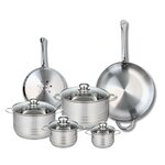 ELO Ensemble de 2 Poêles de cuisson 24 et 32 cm et 4 faitouts 12, 14, 20 et 24 cm Elo Profi Brillant