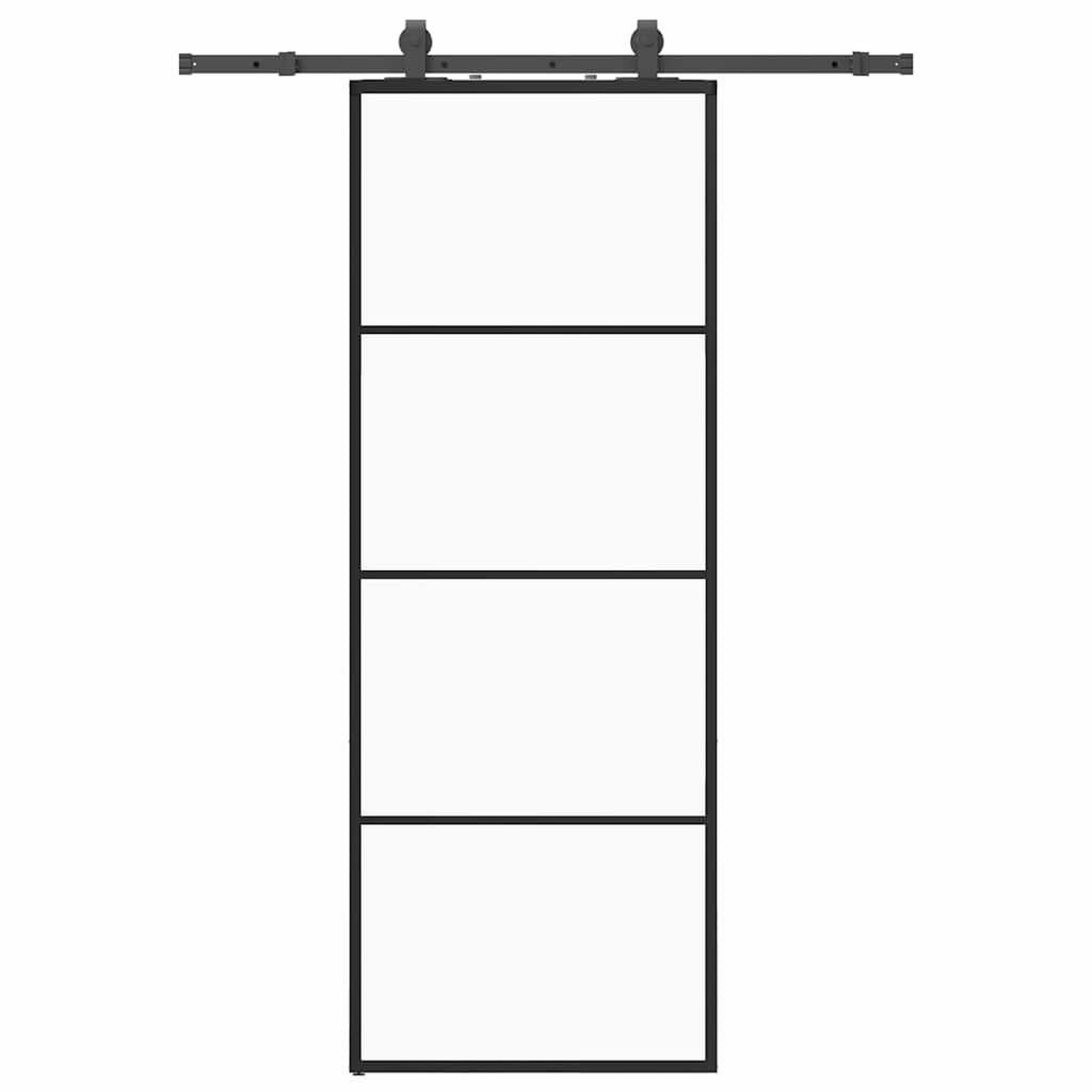 Voir la diapositive 2 : VIDAXL Porte coulissante kit de quincaillerie noir 76x205 cm verre ESG
