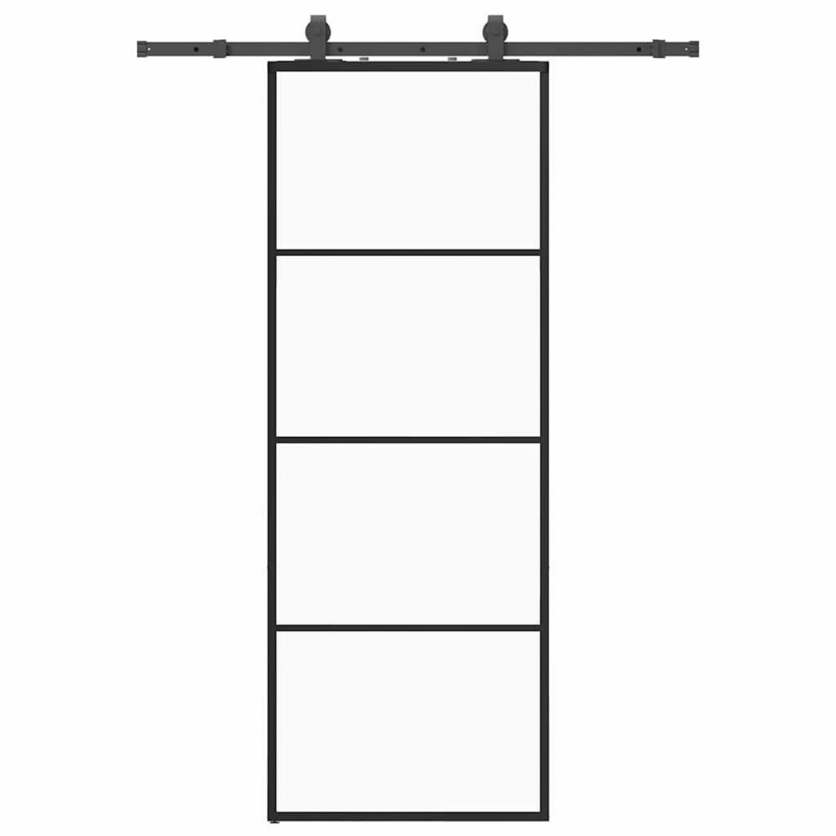 VIDAXL Porte coulissante kit de quincaillerie noir 76x205 cm verre ESG