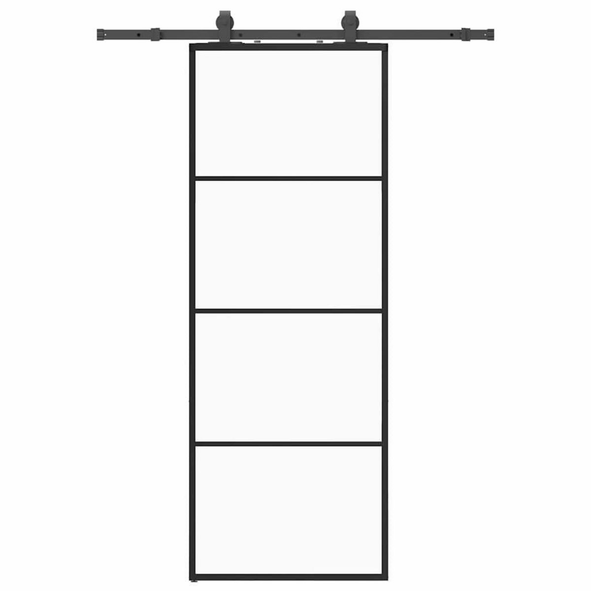 VIDAXL Porte coulissante kit de quincaillerie noir 76x205 cm verre ESG