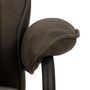 Voir la diapositive 5 : TOILINUX Fauteuil Hailey avec accoudoirs et repose pieds - Taupe