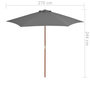 Voir la diapositive 6 : VIDAXL Parasol d'exterieur avec mat en bois 270 cm Anthracite