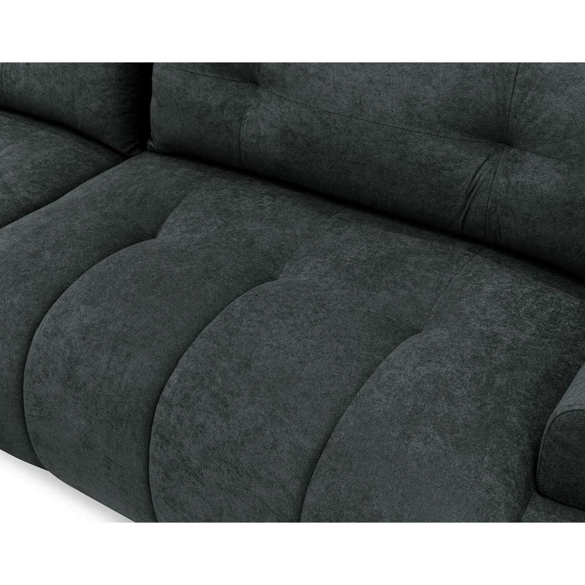 BEST MOBILIER Luzzio - canapé d'angle gauche 4 places convertible avec coffre en tissu texturé