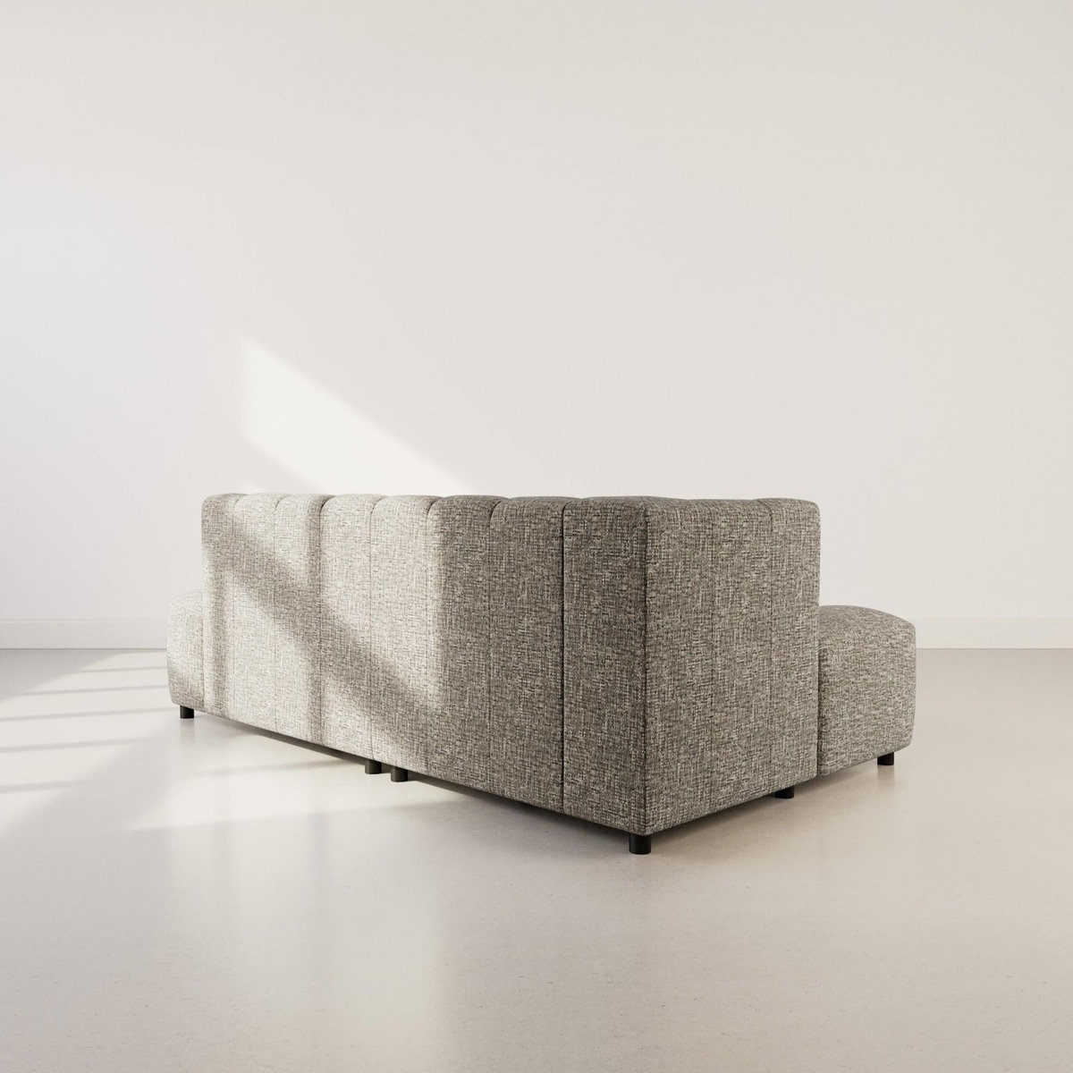 LISA DESIGN Curtis - canapé d'angle gauche 4 places sans accoudoir en tissu texturé