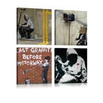 Paris Prix Tableau Imprimé  Banksy - Street Art. Coloris disponibles : Multicolore