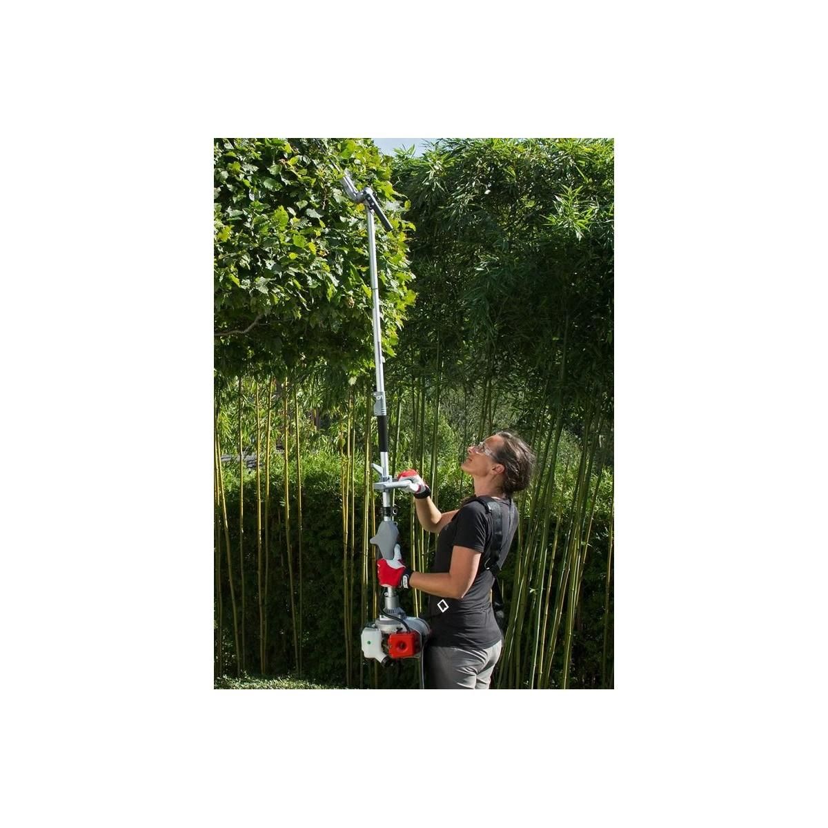 Ikra Outils Multifonction Thermique 4 en 1 Taille haie + Élagueuse + Débroussailleuse (lame et bobine) IKRA