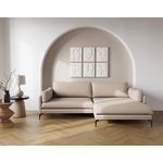 LISA DESIGN Carlos - canapé d'angle droit 4 places ultra moelleux en tissu texturé. Coloris disponibles : Vert, Gris, Orange, Bleu, Beige, Noir