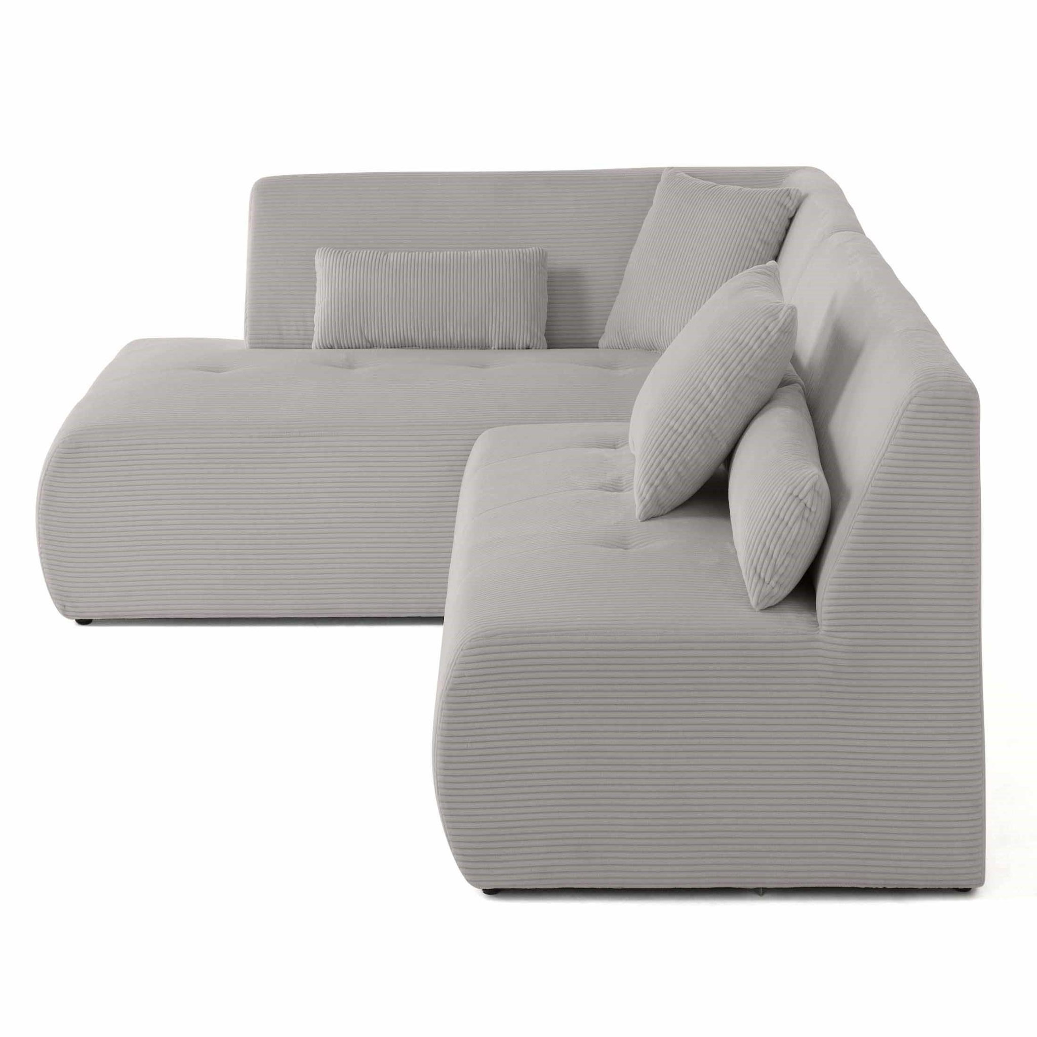 Voir la diapositive 3 : LISA DESIGN Onyx - canapé modulable d'angle gauche - 5 places - en velours côtelé