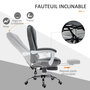 Voir la diapositive 5 : VINSETTO Fauteuil de bureau direction massant chauffant hauteur réglable dossier inclinable tissu gris