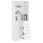 Voir la diapositive 3 : VIDAXL Buffet haut Blanc 69,5x34x180 cm Bois d'ingenierie