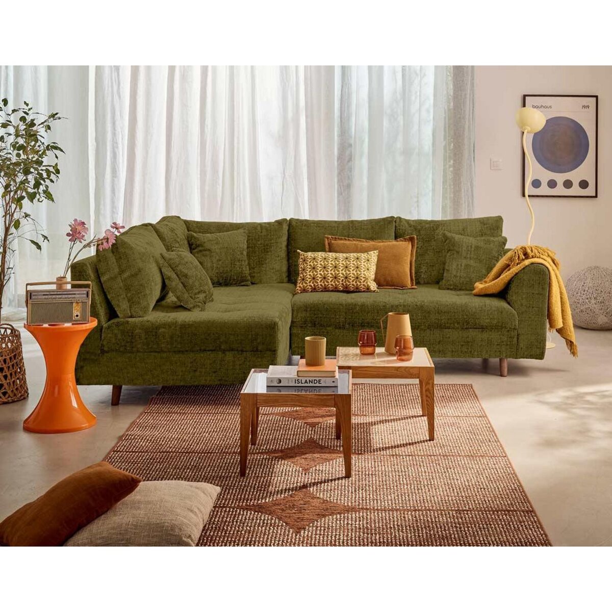 LISA DESIGN Rune - canapé d'angle gauche 4 places en velours texturé