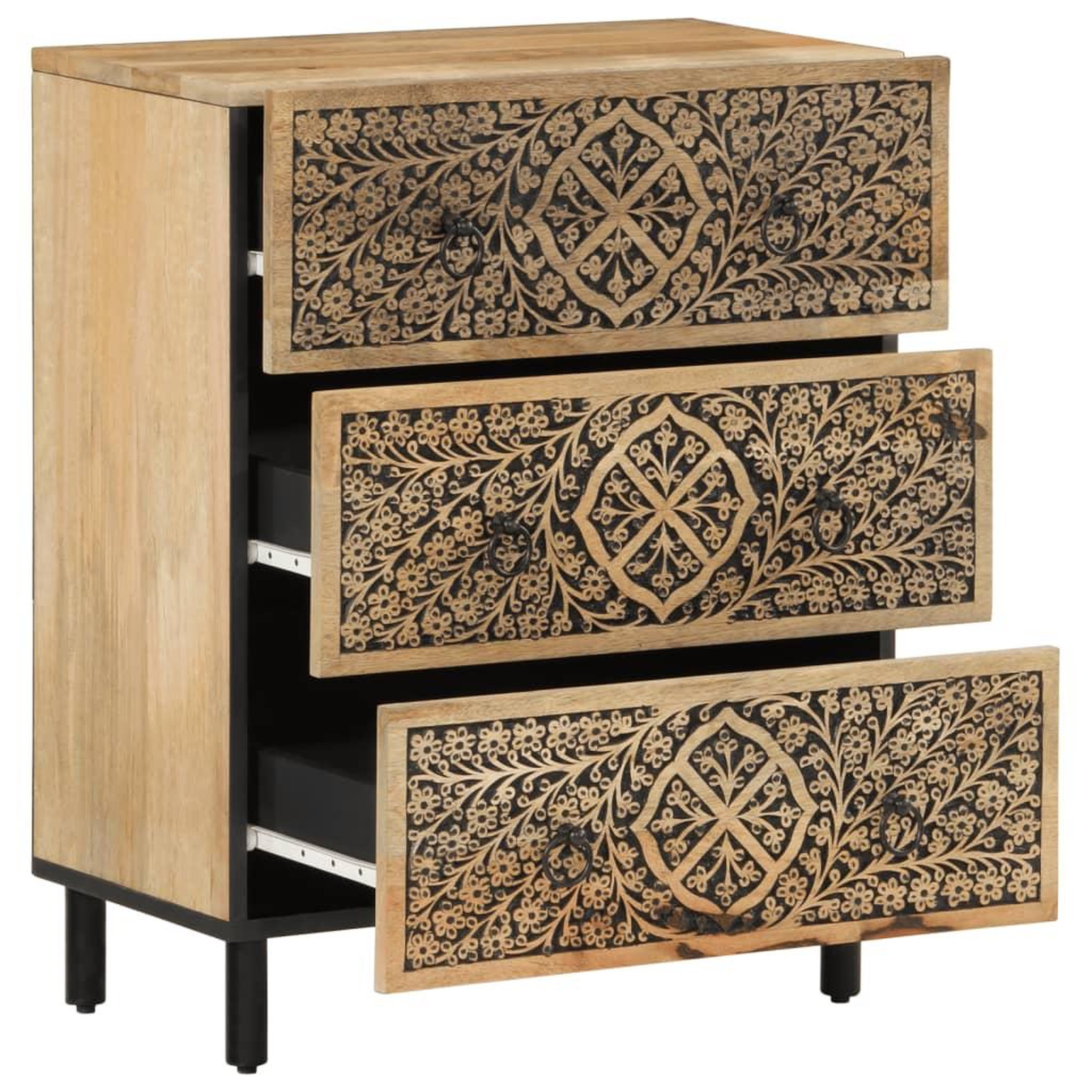 Voir la diapositive 4 : VIDAXL Armoire laterale 60x33x75 cm bois massif de manguier