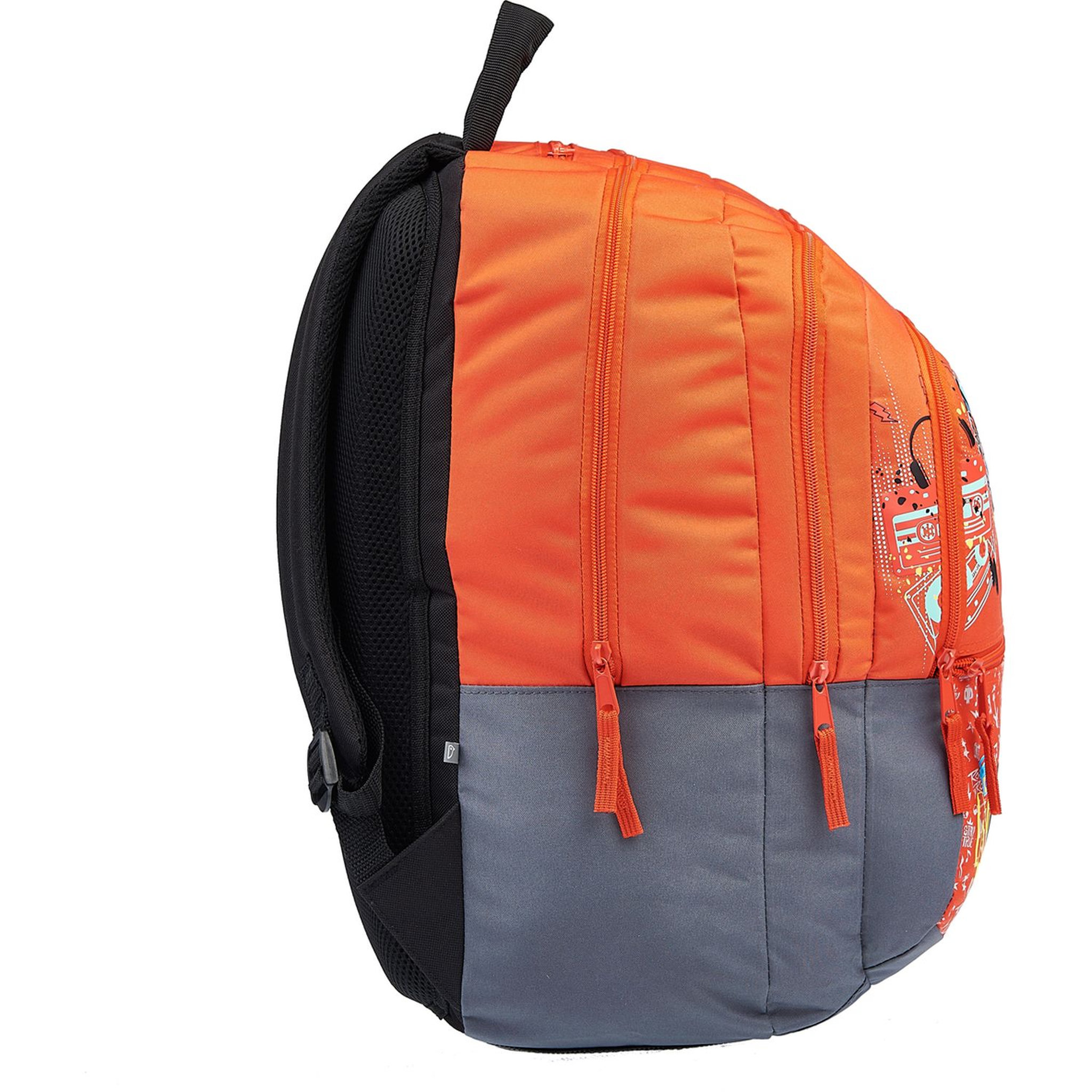 Voir la diapositive 8 : AUCHAN Sac à dos Premium 3 compartiments polyester rouge et gris ROCK & ROLL STREET CODE