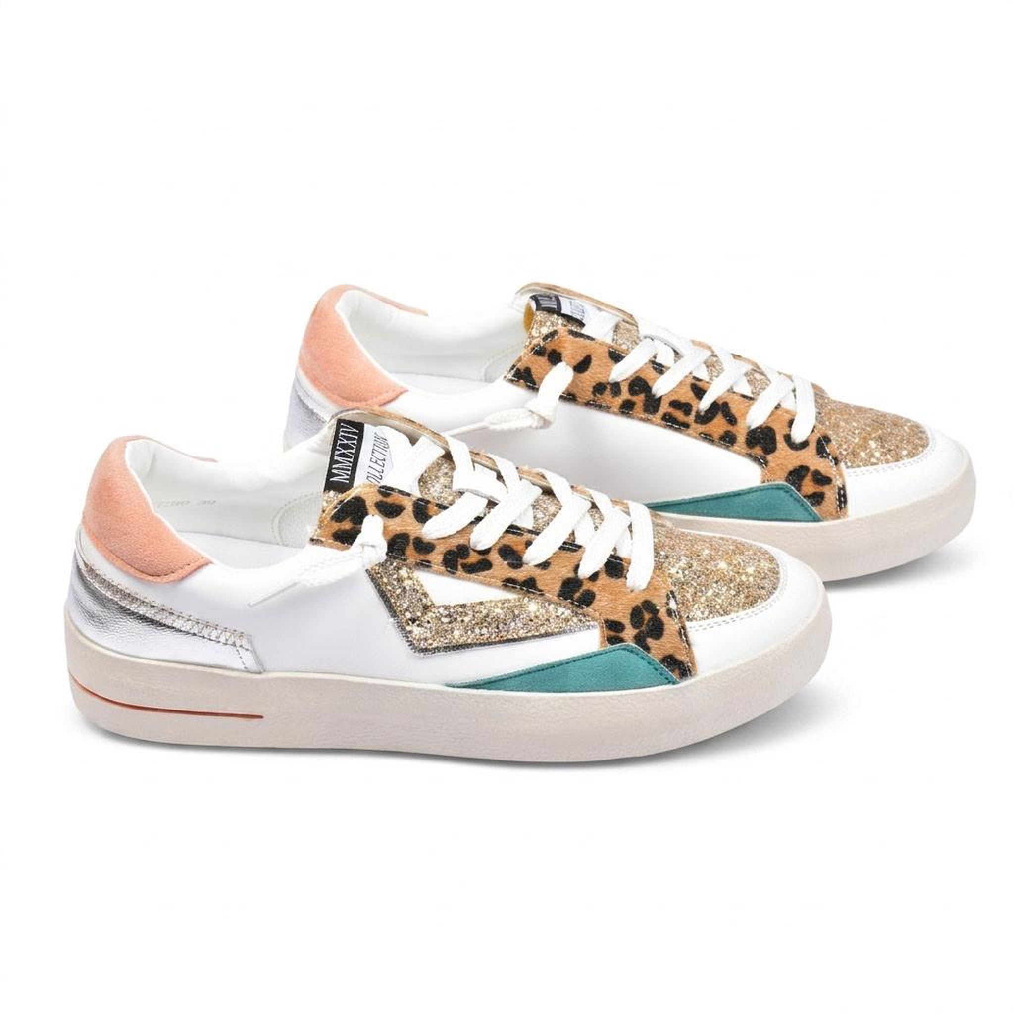 Voir la diapositive 3 : OZABI OZABI Sneakers Léopard Glitter Femme Plateforme MMXXIV