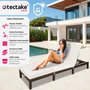 Voir la diapositive 2 : tectake Bain de soleil Transat en rotin Robuste marron