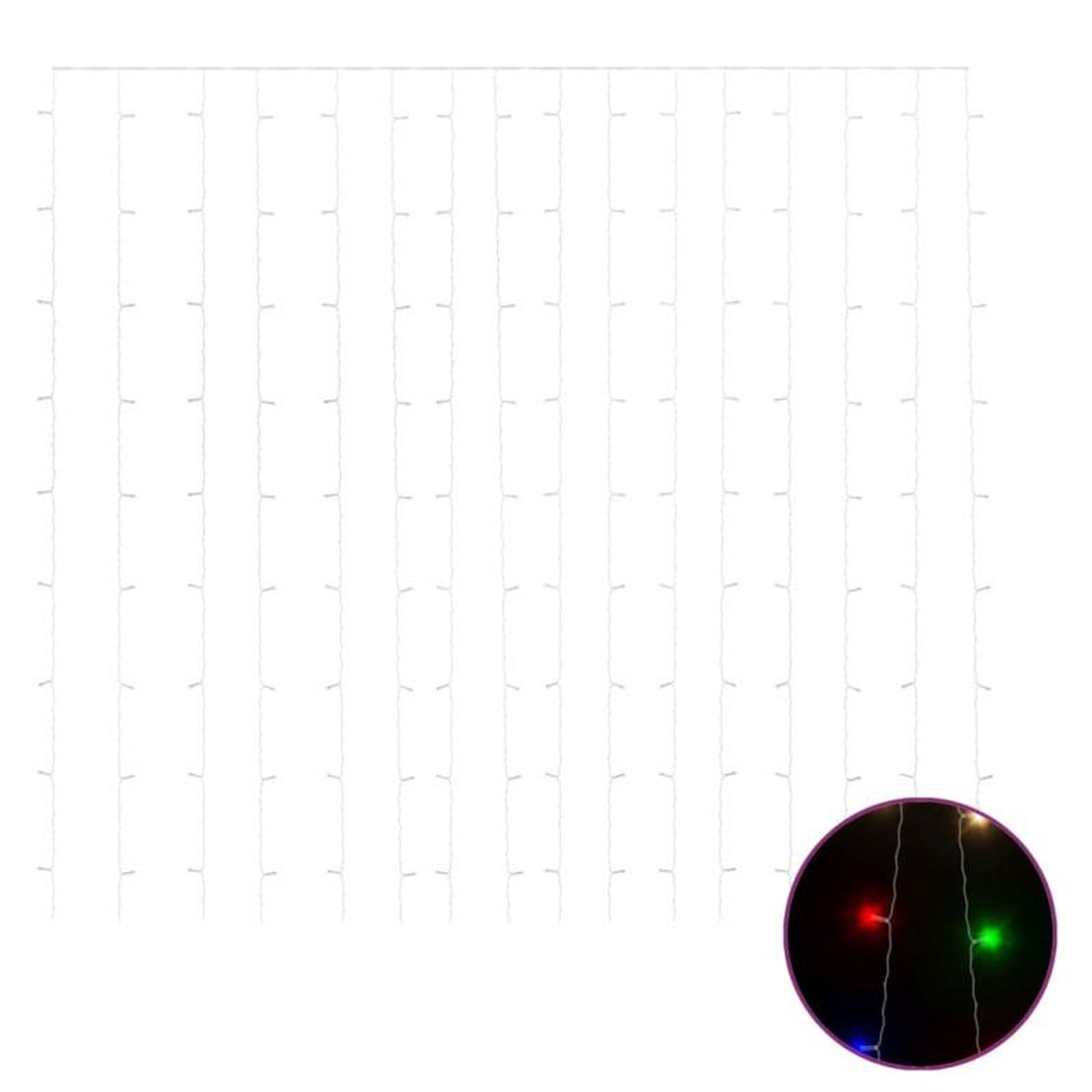 Voir la diapositive 2 : VIDAXL Rideaux lumineux à LED 3x3 m 300 LED Multicolore 8 fonctions