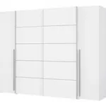 market24 armoire - blanc mat - 2 portes battantes + 2 portes coulissantes - l 270,3 x p 61,2 x h 210 cm - narago